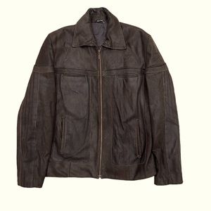 Giorgio Armani Vintage Leather Brown Jacket